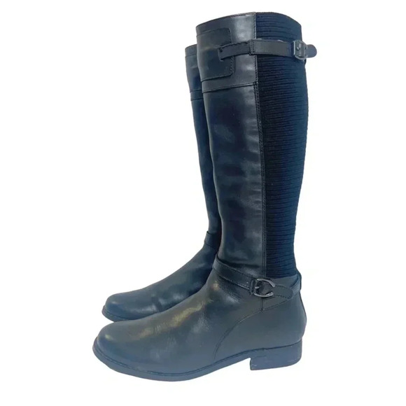 Aetrex Chelsea Tall Riding Boot Black Leather Boot Women's Size 8 - Picture 1 of 12